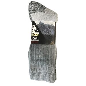 Multi Color Rocky 3-Pack Hiking Boot Socks Large Men's 9-12 Woman's 10-12